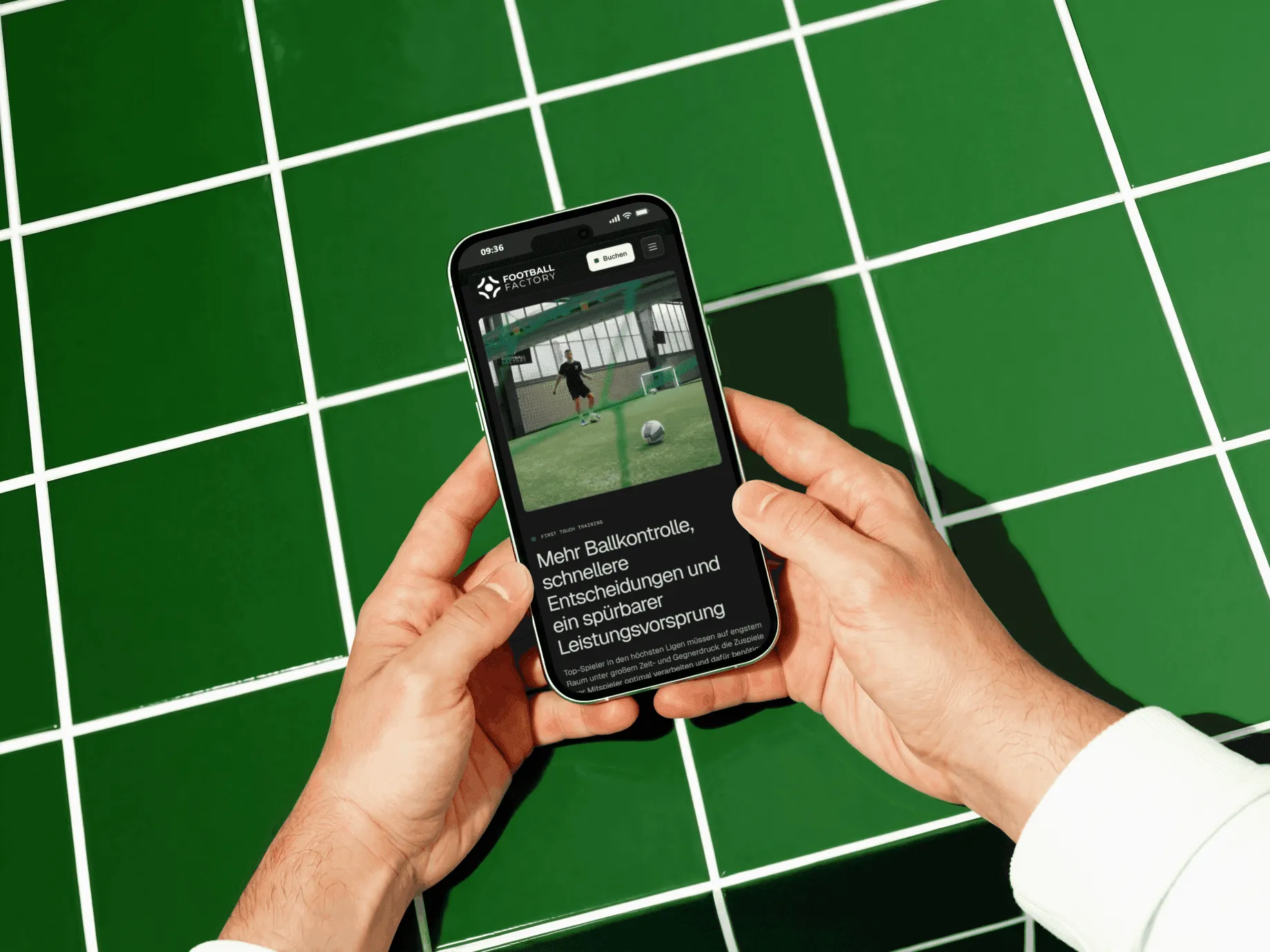 Mockup der Website von Football Factory