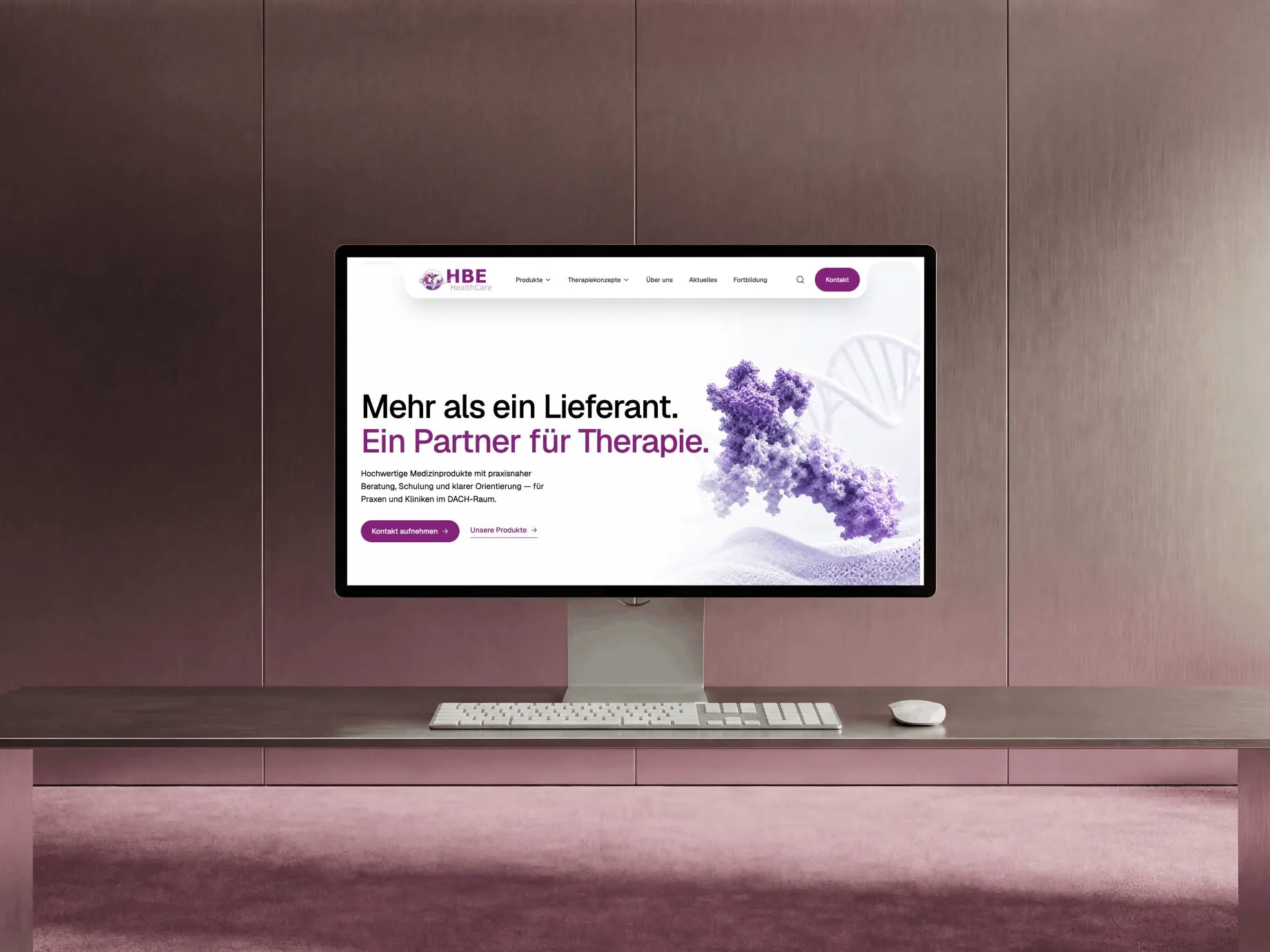 Mockup der Website von HBE Healthcare