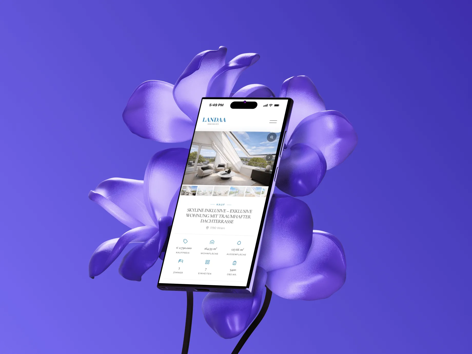 Mockup der Landaa-Website